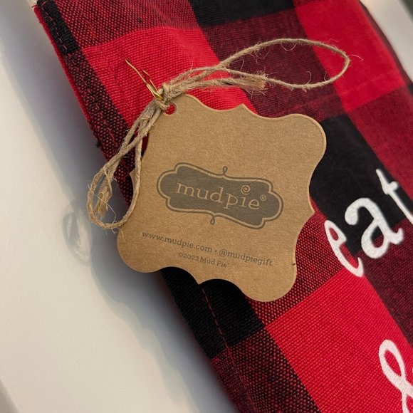 NWT MUD PIE Kitchen Apron W/ Pockets Christmas Holidays "EAT, DRINK & BE MERRY" - Picture 4 of 6